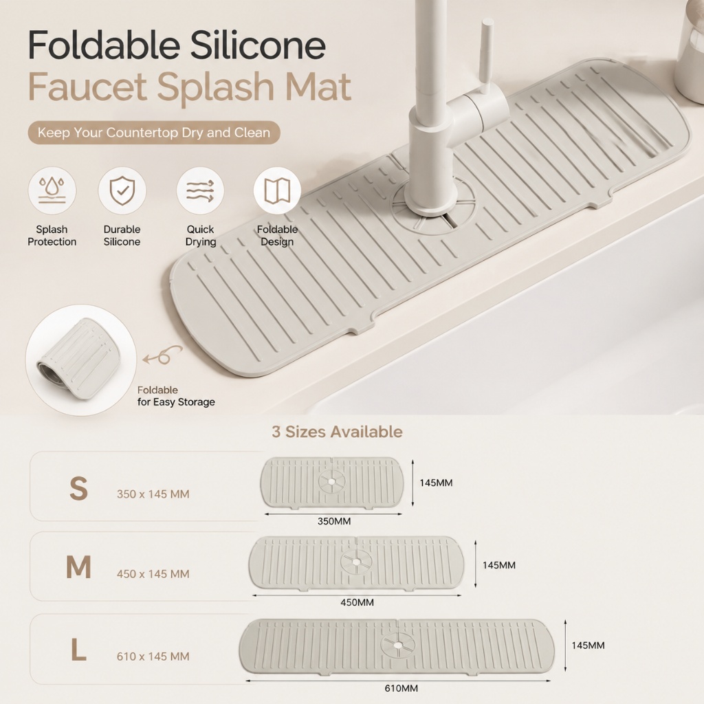 Silicone Faucet Mat Sink Splas - Silicone Tap Washer recension och pris